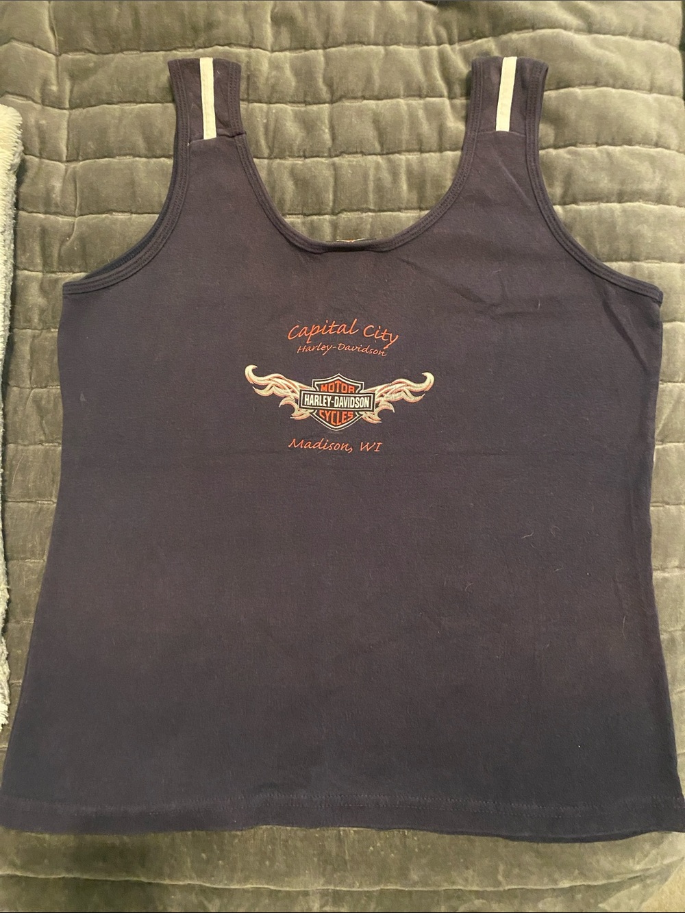 Harley-Davidson Navy, Red & White American Flag Graphic Tank - Picture 2 of 2